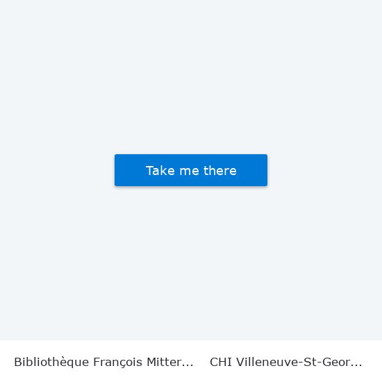 Bibliothèque François Mitterrand to CHI Villeneuve-St-Georges map