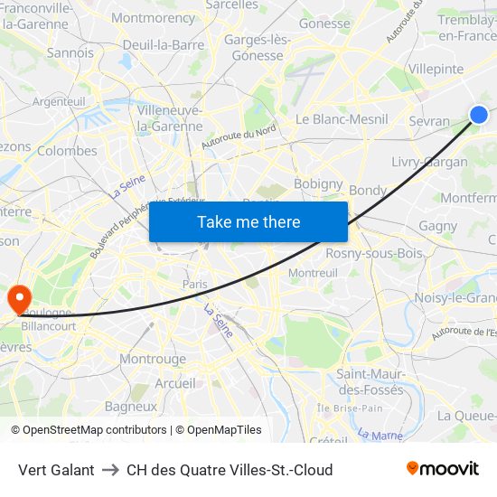 Vert Galant to CH des Quatre Villes-St.-Cloud map