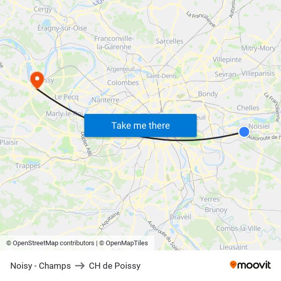 Noisy - Champs to CH de Poissy map