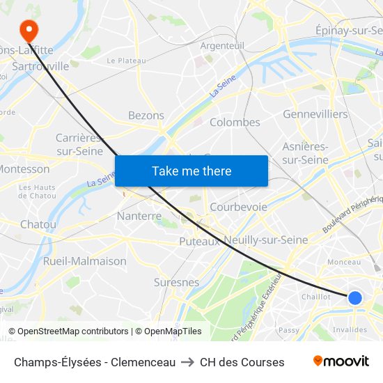 Champs-Élysées - Clemenceau to CH des Courses map