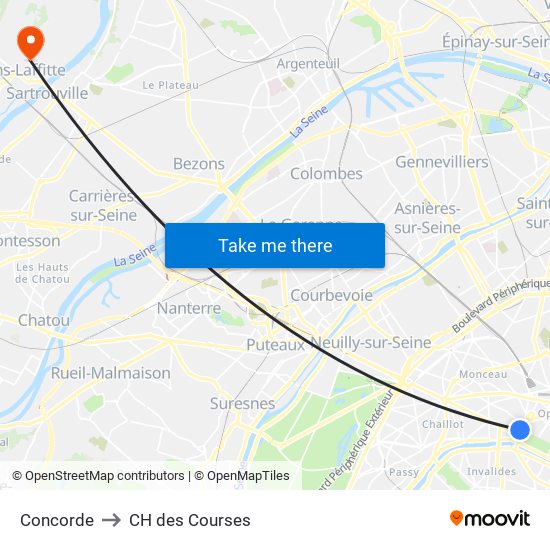 Concorde to CH des Courses map