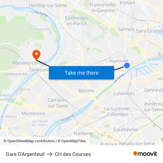 Gare D'Argenteuil to CH des Courses map