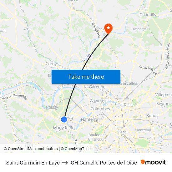 Saint-Germain-En-Laye to GH Carnelle Portes de l'Oise map