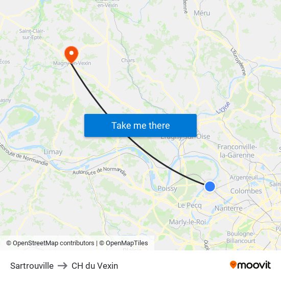 Sartrouville to CH du Vexin map