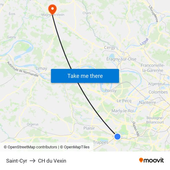 Saint-Cyr to CH du Vexin map