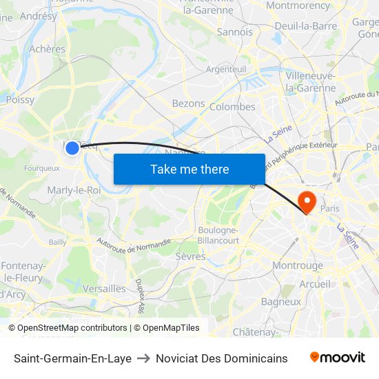 Saint-Germain-En-Laye to Noviciat Des Dominicains map