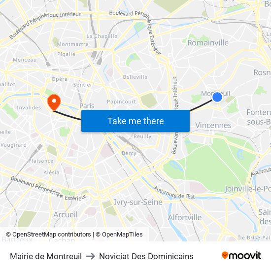 Mairie de Montreuil to Noviciat Des Dominicains map