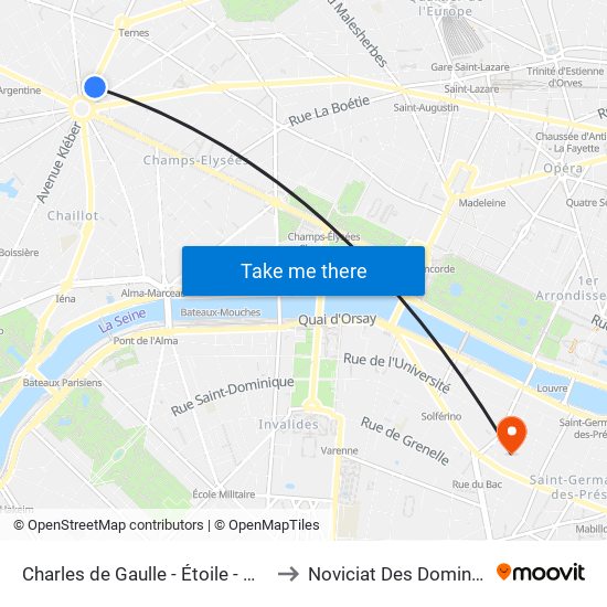 Charles de Gaulle - Étoile - Wagram to Noviciat Des Dominicains map