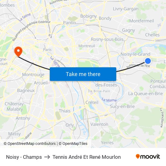 Noisy - Champs to Tennis André Et René Mourlon map
