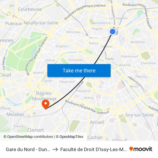 Gare du Nord - Dunkerque to Faculté de Droit D'Issy-Les-Moulineaux map