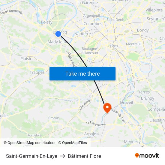 Saint-Germain-En-Laye to Bâtiment Flore map