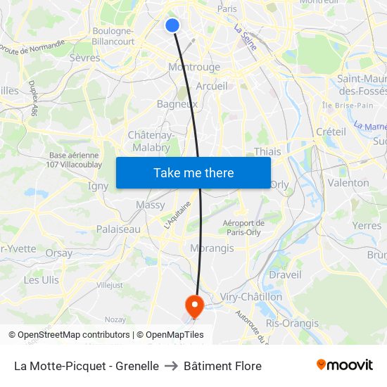 La Motte-Picquet - Grenelle to Bâtiment Flore map