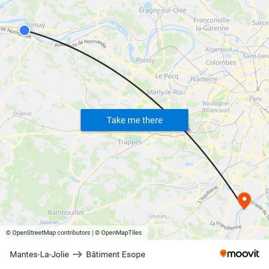 Mantes-La-Jolie to Bâtiment Esope map