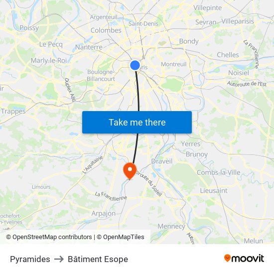 Pyramides to Bâtiment Esope map