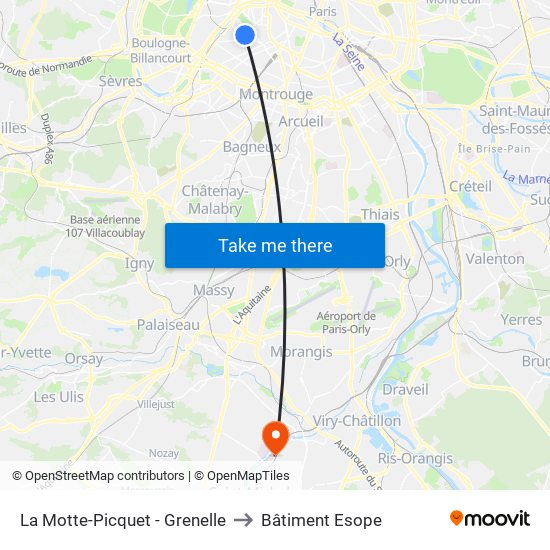 La Motte-Picquet - Grenelle to Bâtiment Esope map