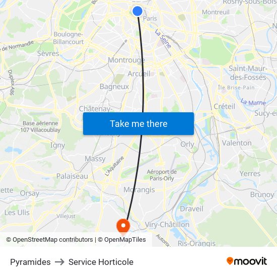 Pyramides to Service Horticole map