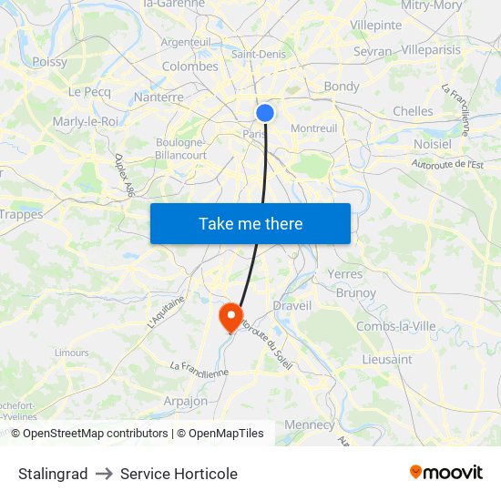 Stalingrad to Service Horticole map