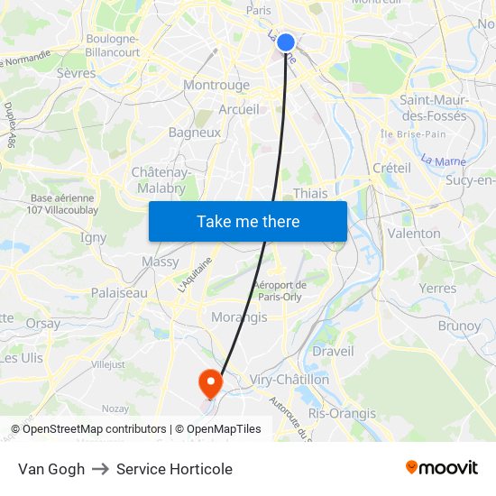 Van Gogh to Service Horticole map