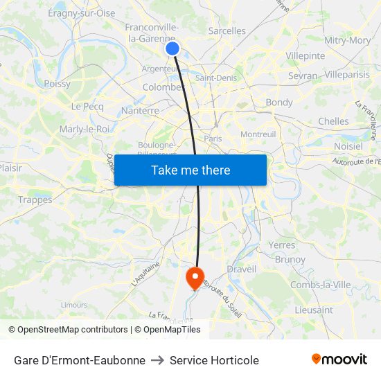Gare D'Ermont-Eaubonne to Service Horticole map