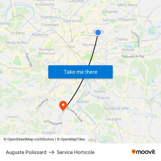 Auguste Polissard to Service Horticole map