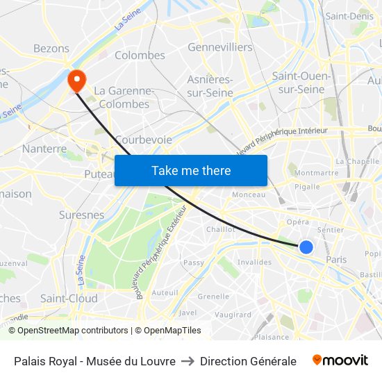Palais Royal - Musée du Louvre to Direction Générale map