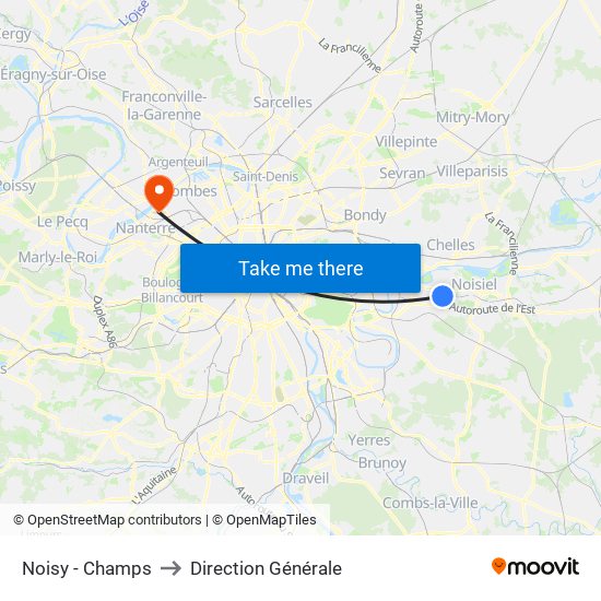 Noisy - Champs to Direction Générale map