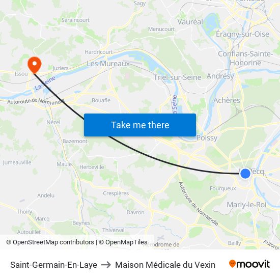 Saint-Germain-En-Laye to Maison Médicale du Vexin map
