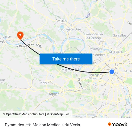 Pyramides to Maison Médicale du Vexin map