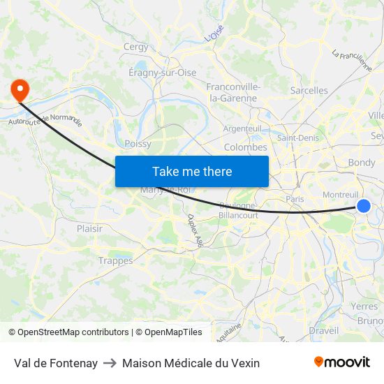 Val de Fontenay to Maison Médicale du Vexin map