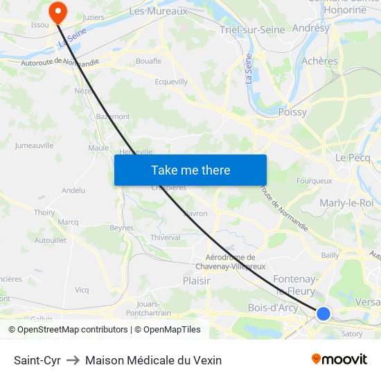 Saint-Cyr to Maison Médicale du Vexin map