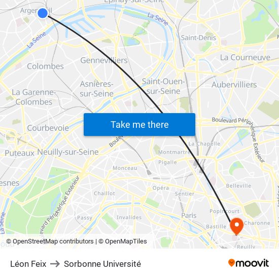 Léon Feix to Sorbonne Université map