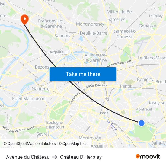 Avenue du Château to Château D'Herblay map