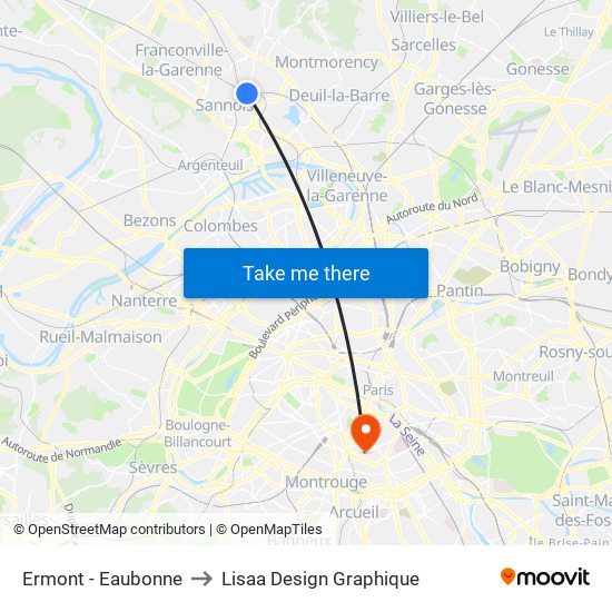 Ermont - Eaubonne to Lisaa Design Graphique map