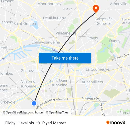 Clichy - Levallois to Riyad Mahrez map