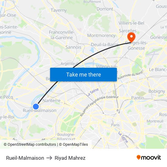 Rueil-Malmaison to Riyad Mahrez map