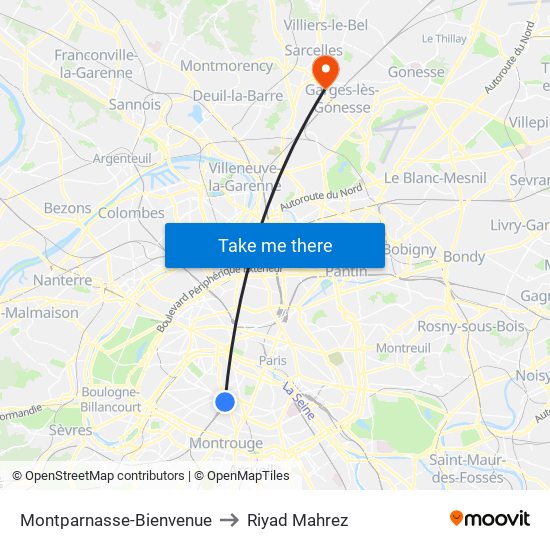 Montparnasse-Bienvenue to Riyad Mahrez map