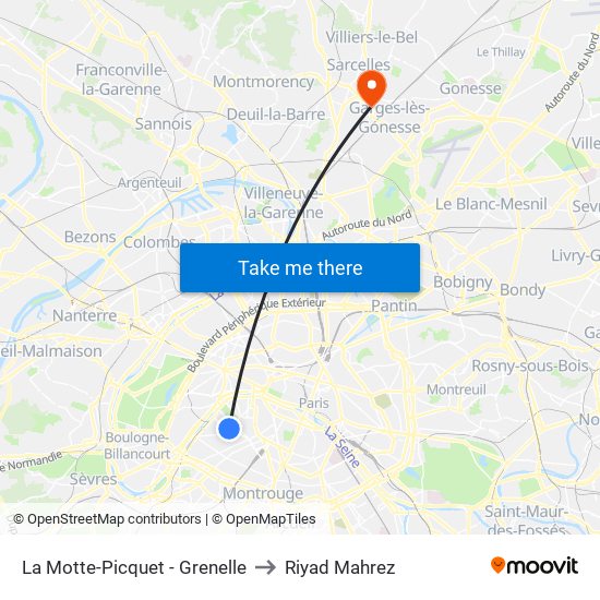 La Motte-Picquet - Grenelle to Riyad Mahrez map