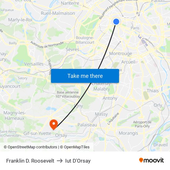 Franklin D. Roosevelt to Iut D'Orsay map