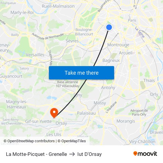 La Motte-Picquet - Grenelle to Iut D'Orsay map
