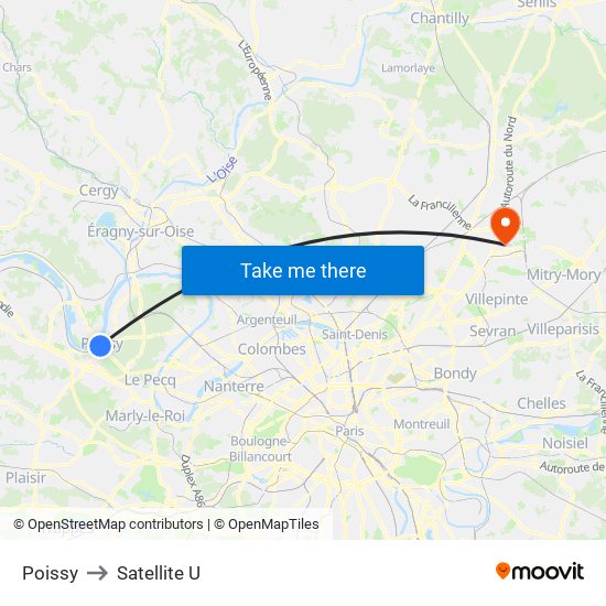 Poissy to Satellite U map