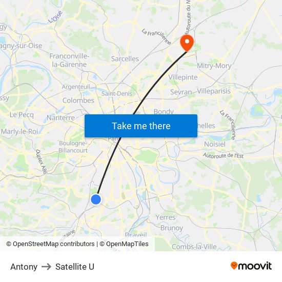 Antony to Satellite U map