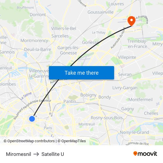Miromesnil to Satellite U map