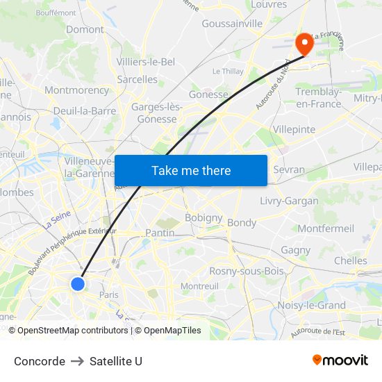 Concorde to Satellite U map