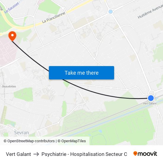 Vert Galant to Psychiatrie - Hospitalisation Secteur C map