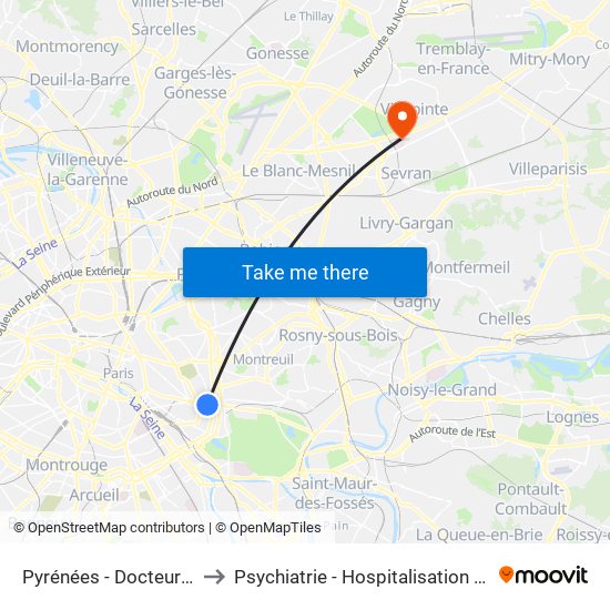 Pyrénées - Docteur Netter to Psychiatrie - Hospitalisation Secteur C map