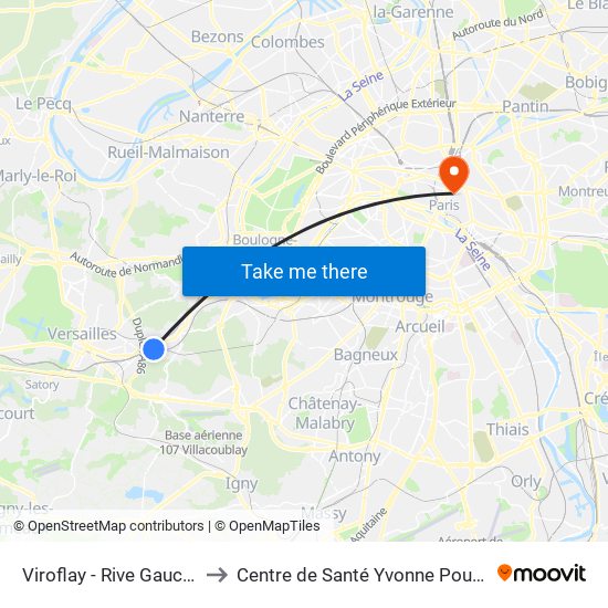 Viroflay - Rive Gauche to Centre de Santé Yvonne Pouzin map