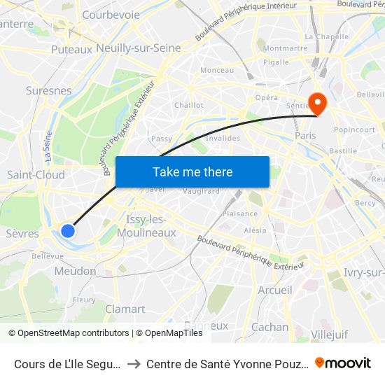 Cours de L'Ile Seguin to Centre de Santé Yvonne Pouzin map