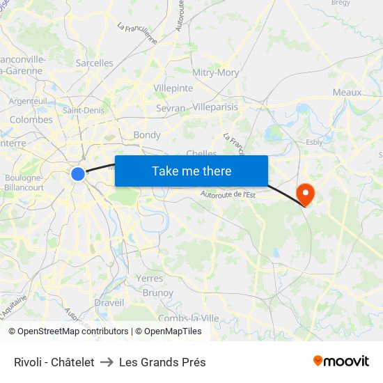 Rivoli - Châtelet to Les Grands Prés map