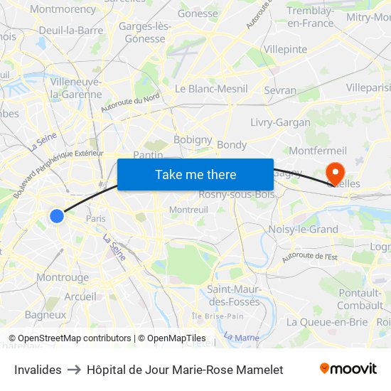 Invalides to Hôpital de Jour Marie-Rose Mamelet map