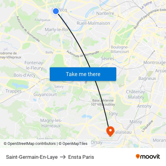Saint-Germain-En-Laye to Ensta Paris map